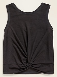 View large product image 3 of 4. Ultra-Soft Breathe ON Go-Dry Twist-Hem Tank Top for Girls