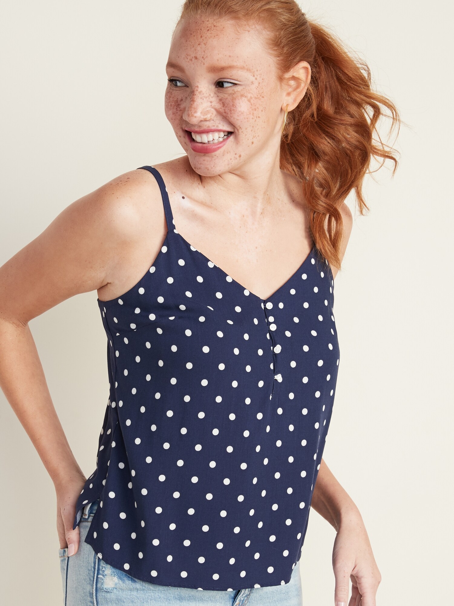 V-Neck Button-Front Cami for Women | Old Navy