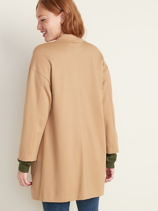Image number 2 showing, Ponte-Knit Cocoon Coat for Women