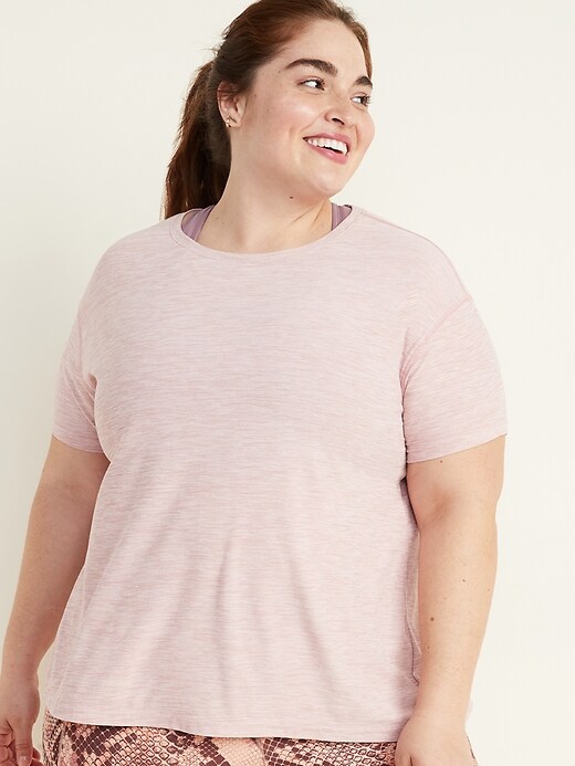 View large product image 1 of 1. Breathe ON Plus-Size Tie-Back Performance Tee