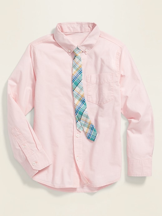 View large product image 1 of 3. Built-In Flex Shirt & Tie Set For Boys
