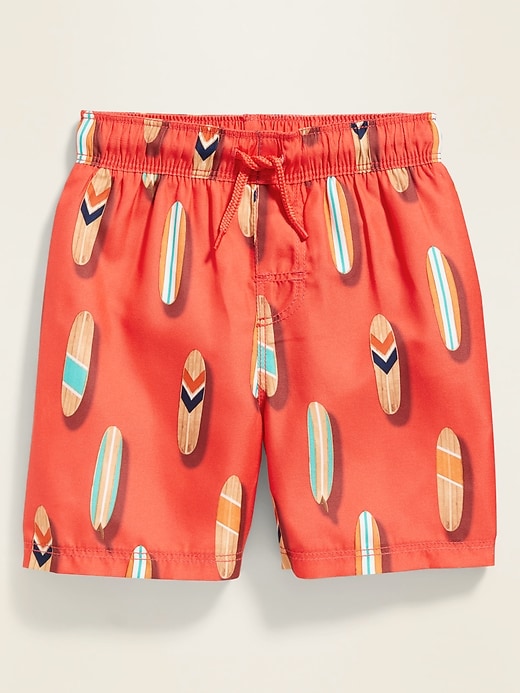 View large product image 1 of 1. Printed Functional Drawstring Swim Trunks for Toddler Boys