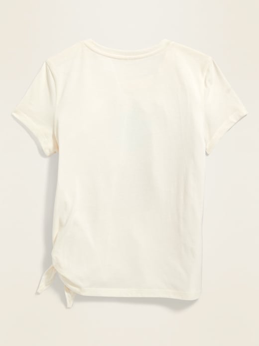 View large product image 2 of 3. Visual-Effects Graphic Side-Tie Tee for Girls