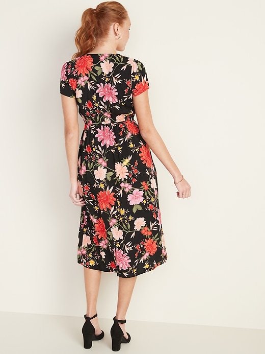 Image number 2 showing, Fit & Flare Printed Button-Front Midi Dress for Women