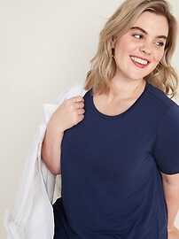 View large product image 3 of 3. Luxe Plus-Size Crew-Neck Tunic Tee