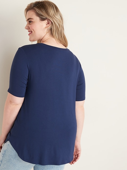View large product image 2 of 3. Luxe Plus-Size Crew-Neck Tunic Tee