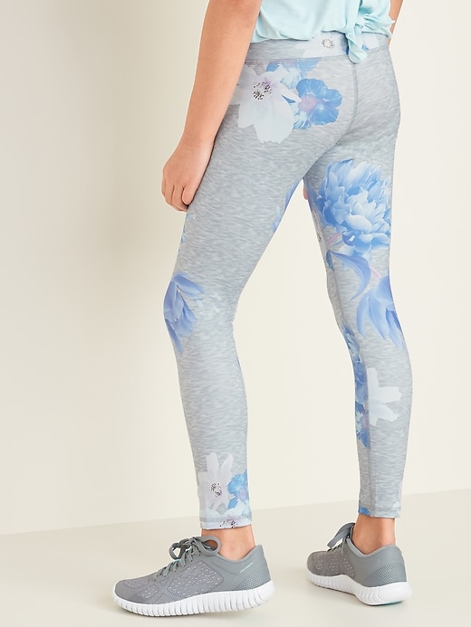 Mid-Rise Go-Dry Floral Elevate Leggings for Girls | Old Navy