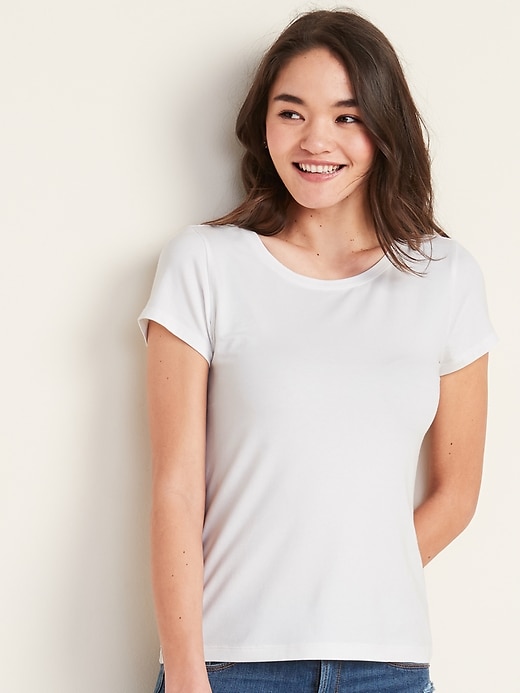 View large product image 1 of 1. Slim-Fit Crew-Neck Tee for Women