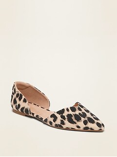 Textile Pointy-Toe D'Orsay Flats for 