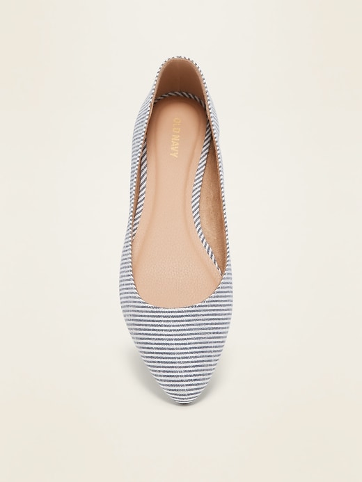 Image number 3 showing, Patterned Textile Pointy-Toe Ballet Flats
