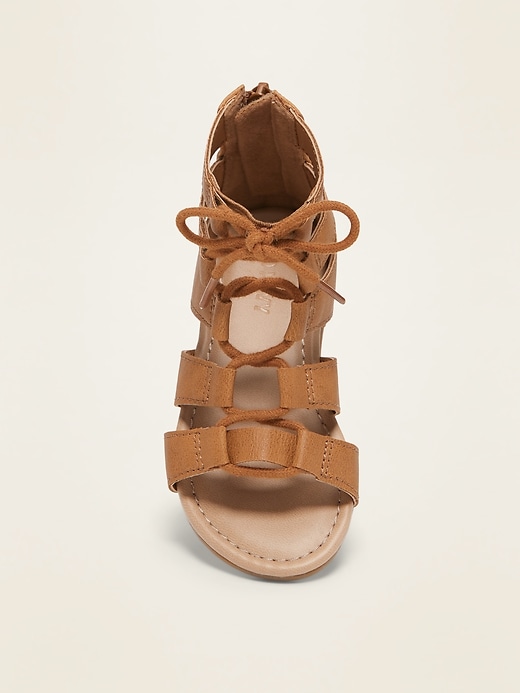 View large product image 2 of 4. Faux-Leather Gladiator Sandals for Toddler Girls