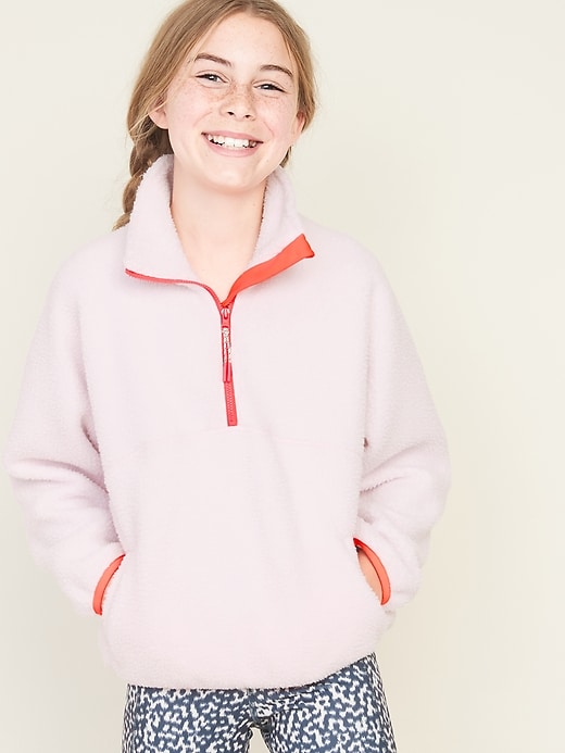 View large product image 1 of 1. Sherpa 1/2-Zip Pullover for Girls
