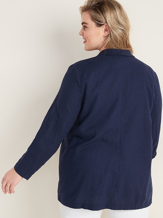 Image number 2 showing, Linen-Blend Plus-Size Blazer