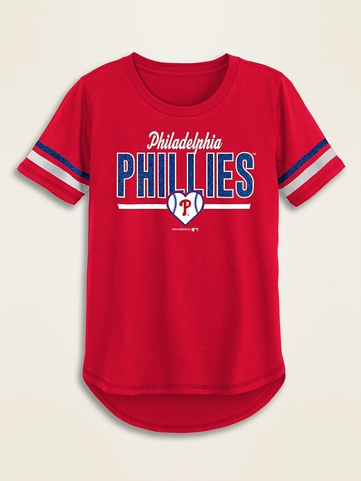 View large product image 1 of 1. MLB&#174 Team-Graphic Sleeve-Stripe T-Shirt for Girls