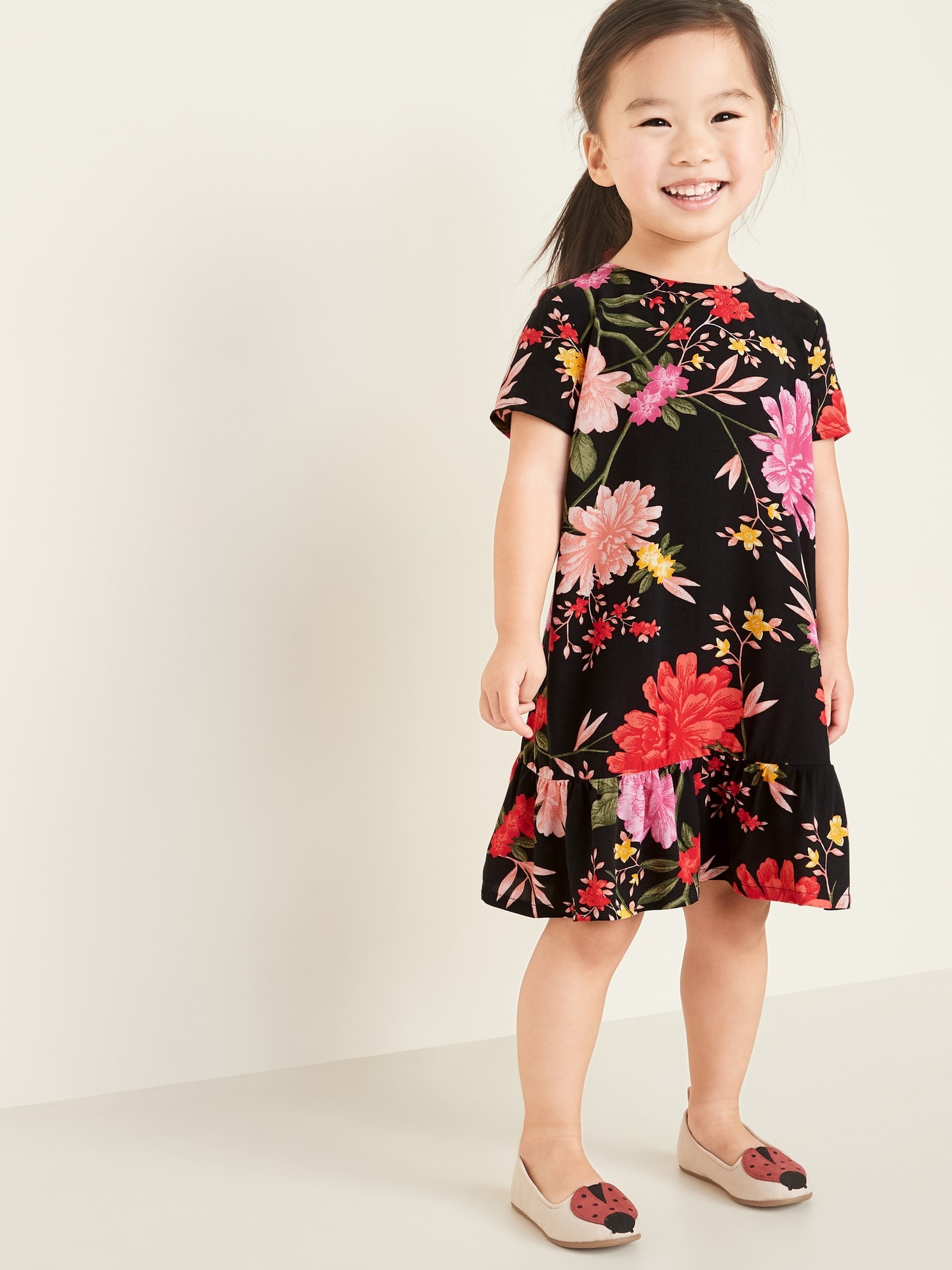 Floral Peplum Hem Dress