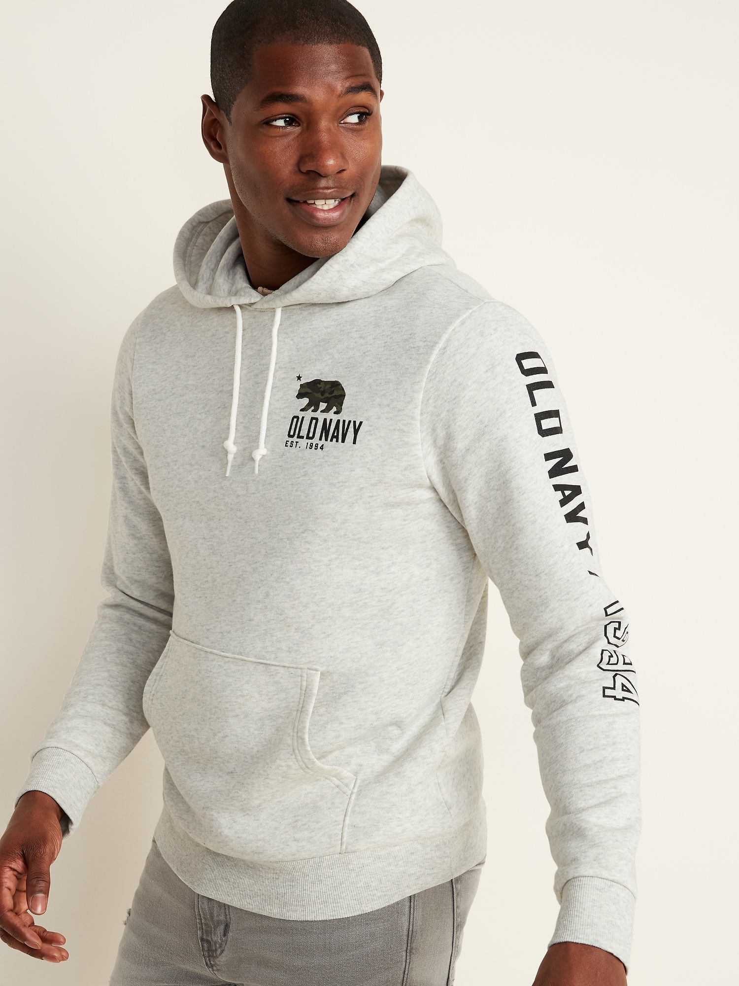 Logo-Graphic Pullover Hoodie for Men