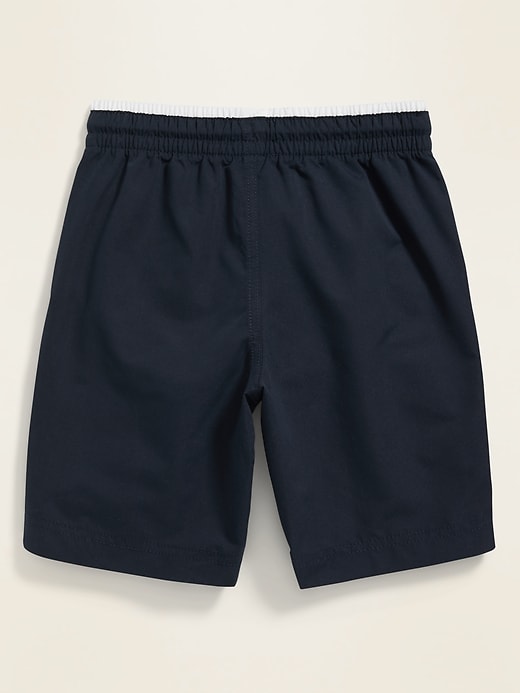 View large product image 2 of 2. Tipped-Waist Solid-Color Swim Trunks For Boys
