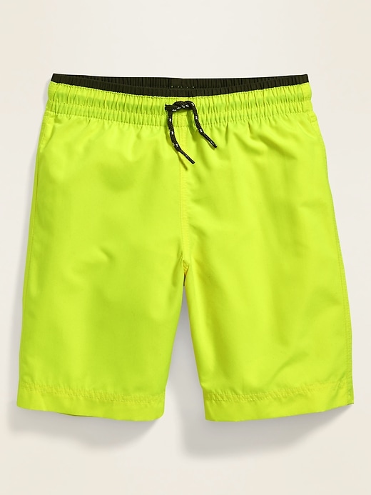 View large product image 1 of 1. Tipped-Waist Solid-Color Swim Trunks For Boys