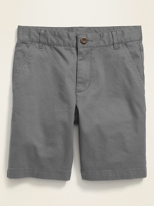 Old Navy Straight Built-In Flex Twill Shorts For Boys gray. 1