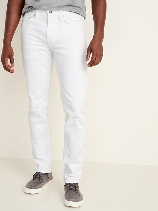 View large product image 1 of 2. Slim Built-In Flex White Jeans