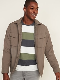 Water-Resistant Nylon Snap-Front Shirt Jacket | Old Navy