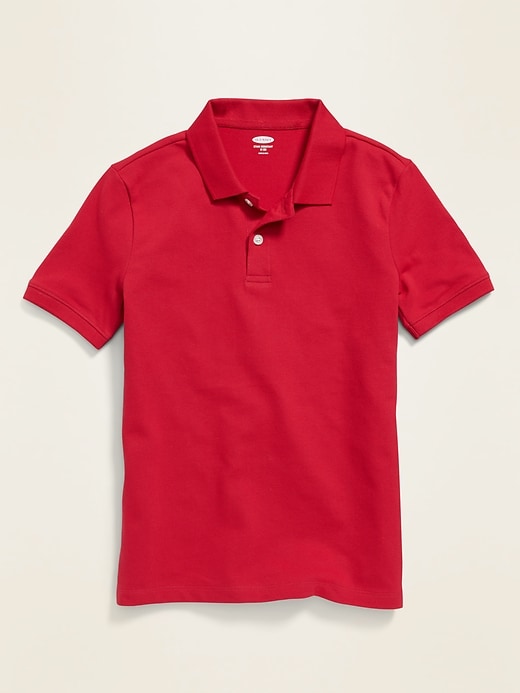 View large product image 1 of 1. Stain-Resistant Built-In Flex Uniform Polo For Boys