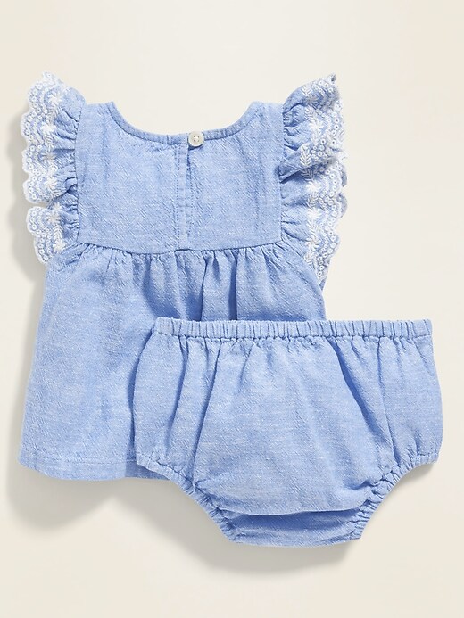 View large product image 2 of 2. Ruffle-Trim Top & Bloomers Set for Baby
