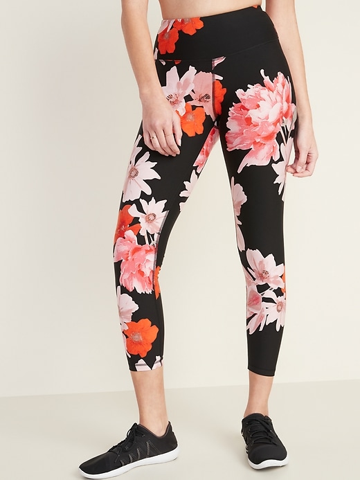 View large product image 1 of 1. High-Waisted Elevate 7/8 Floral Compression Leggings