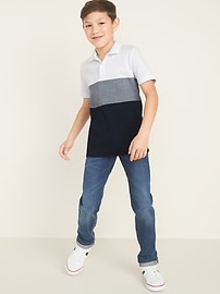View large product image 3 of 3. Color-Blocked Built-In Flex Pique Polo For Boys