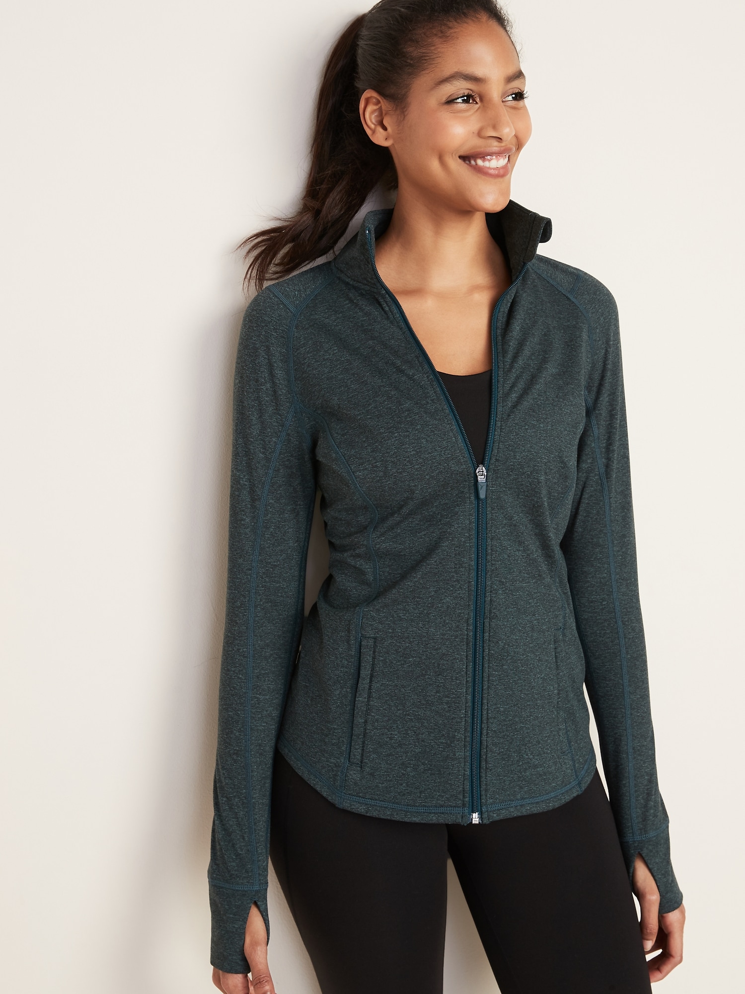 Fitted SoftBrushed Performance Zip Jacket for Women Old Navy