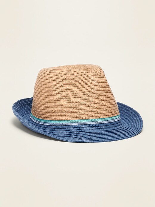 View large product image 1 of 1. Straw Fedora for Toddler Boys