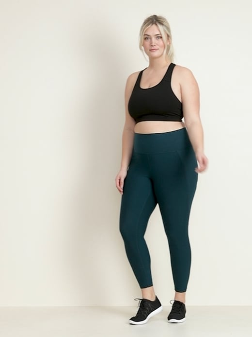 High-Waisted Elevate Powersoft Plus-Size Side-Pocket 7/8-Length Compression  Leggings