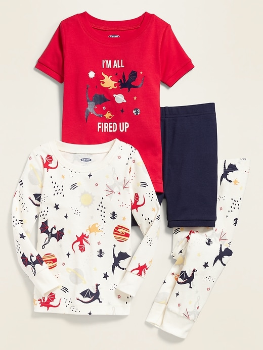View large product image 1 of 2. Dragon-Graphic 4-Piece Pajama Set for Toddler Boys & Baby