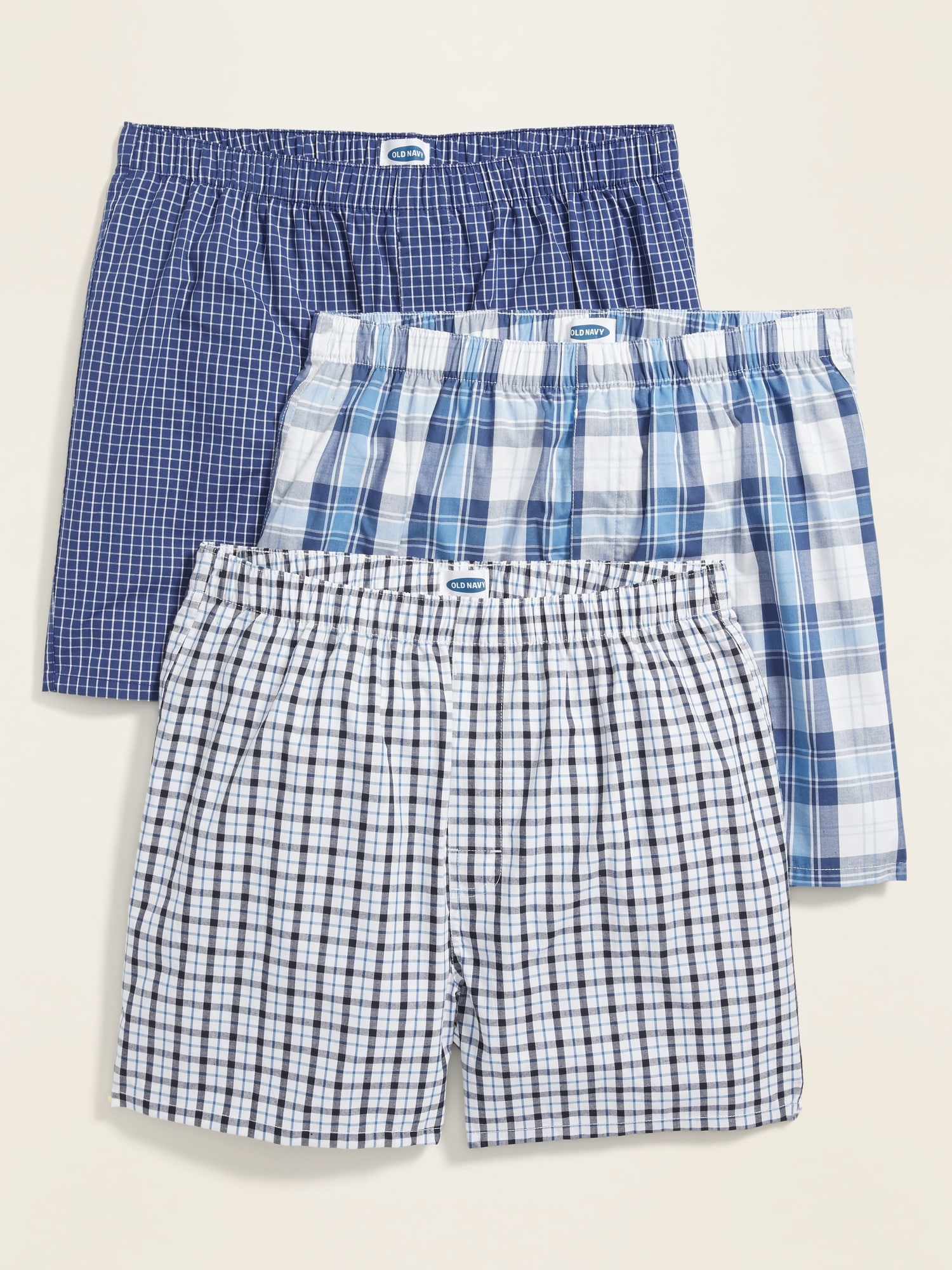 Patterned Poplin Boxer Shorts 3-Pack for Men -- 3.75-inch inseam | Old Navy