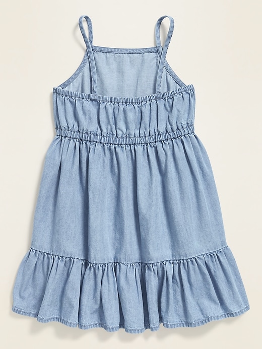 View large product image 2 of 3. Chambray Tiered Cami Dress for Toddler Girls