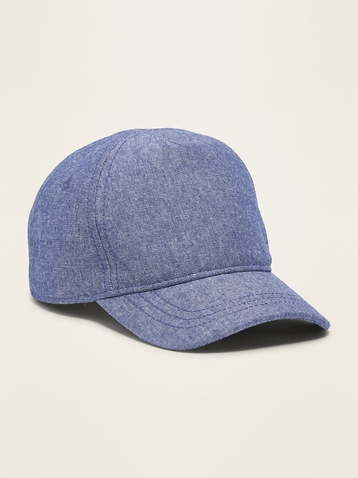 View large product image 1 of 2. Chambray Baseball Cap for Baby