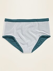 View large product image 3 of 3. High-Waisted Secret-Slim Plus-Size Swim Bottoms