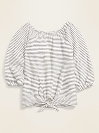 View large product image 3 of 4. Striped Tie-Hem Top for Girls