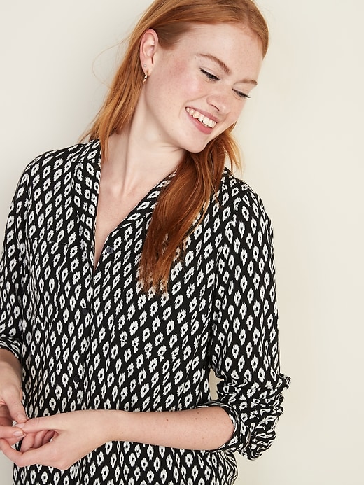 Image number 4 showing, Relaxed Utility Shirt for Women
