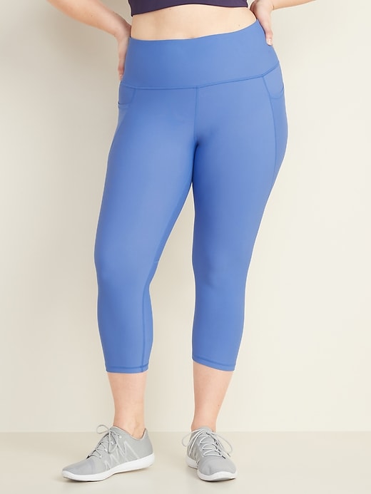 View large product image 1 of 1. High-Waisted PowerSoft Cropped Plus-Size Leggings