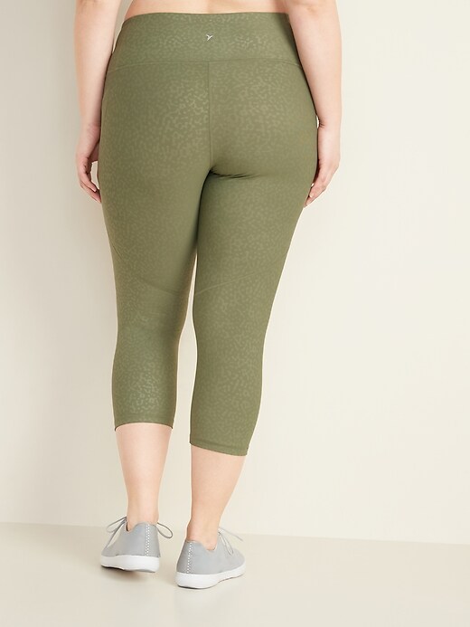 View large product image 2 of 3. High-Waisted PowerSoft Cropped Plus-Size Leggings
