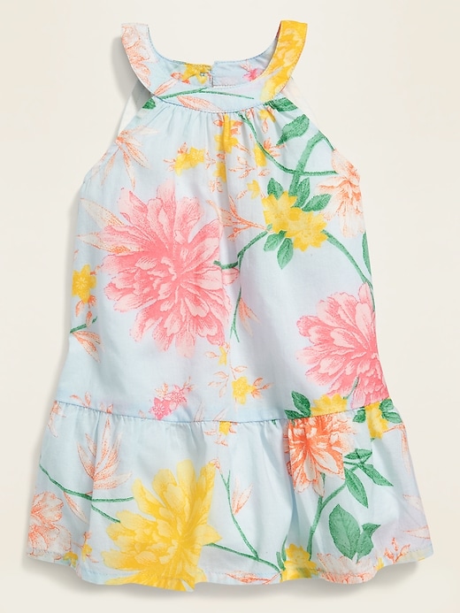 View large product image 1 of 2. Sleeveless Floral High-Neck Dress for Baby
