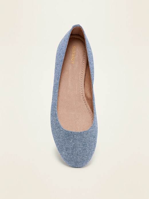 Image number 3 showing, Chambray Ballet Flats