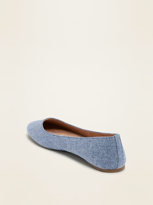 Image number 4 showing, Chambray Ballet Flats