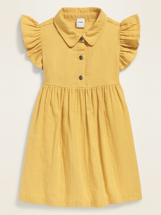 View large product image 1 of 2. Flutter-Sleeve Shirt Dress for Baby