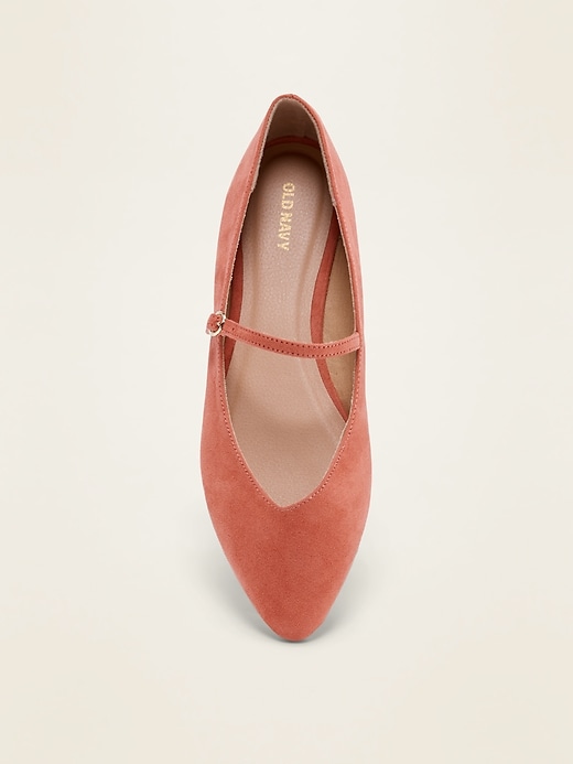 Image number 3 showing, Faux-Suede Mary-Jane Ballet Flats