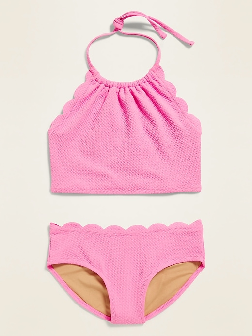 View large product image 2 of 2. Scallop-Trim Tankini Swim Set for Girls