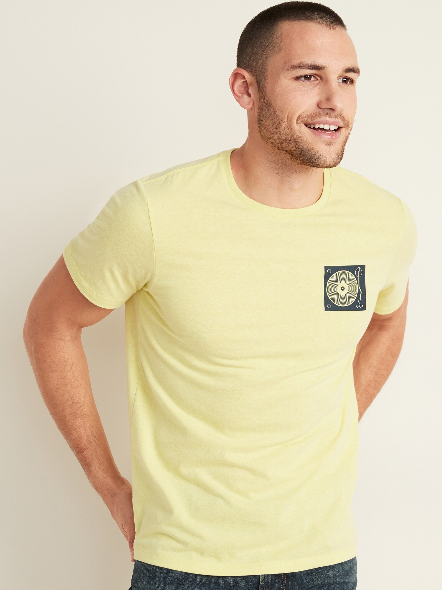 Graphic Soft Washed Crew Neck Tee For Men Old Navy