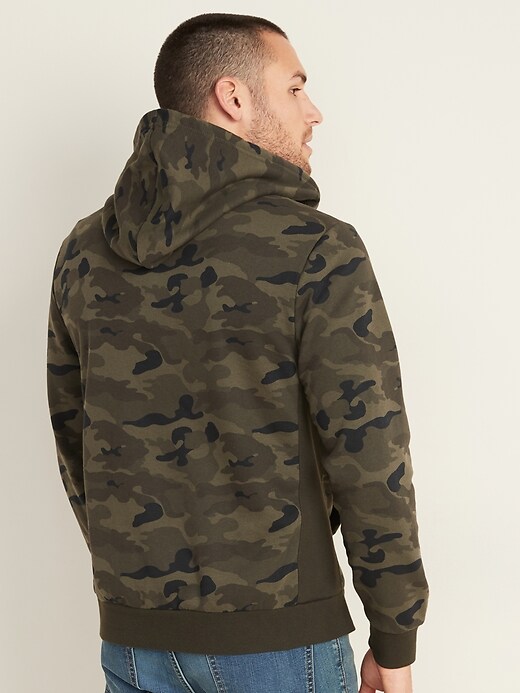 Image number 2 showing, Camo  Quarter Zip Rib-Knit Side-Panel Hoodie