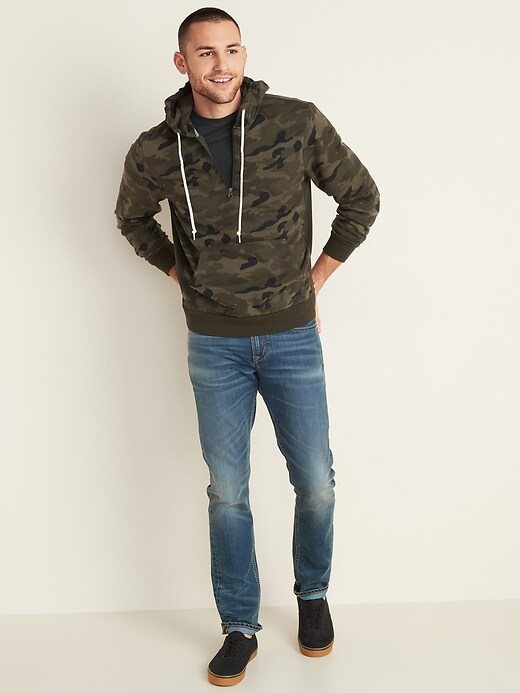 Image number 3 showing, Camo  Quarter Zip Rib-Knit Side-Panel Hoodie